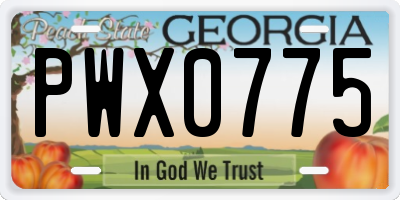 GA license plate PWX0775