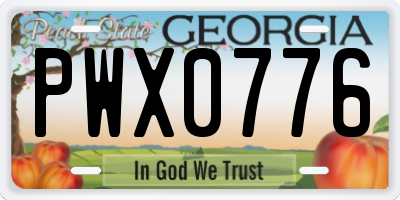 GA license plate PWX0776
