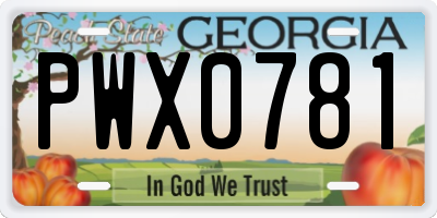 GA license plate PWX0781