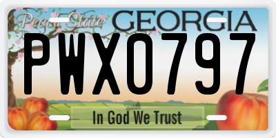 GA license plate PWX0797