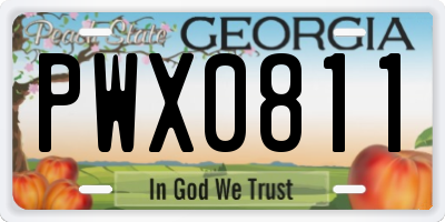 GA license plate PWX0811