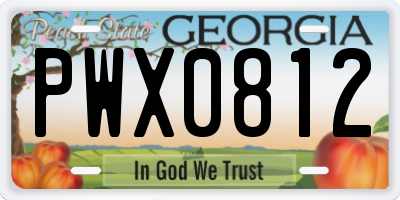 GA license plate PWX0812