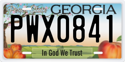 GA license plate PWX0841