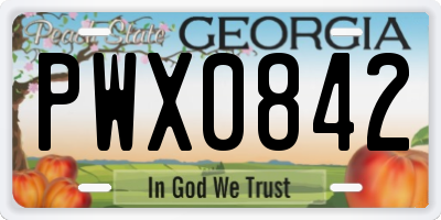 GA license plate PWX0842