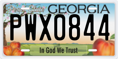 GA license plate PWX0844
