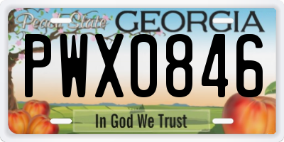 GA license plate PWX0846