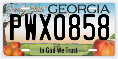 GA license plate PWX0858
