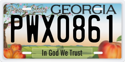 GA license plate PWX0861