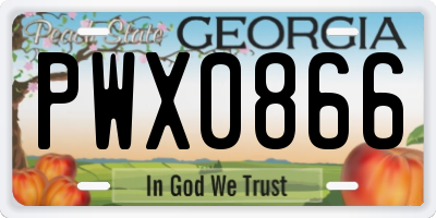 GA license plate PWX0866