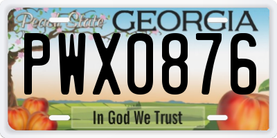 GA license plate PWX0876