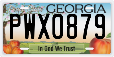 GA license plate PWX0879