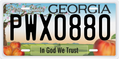 GA license plate PWX0880