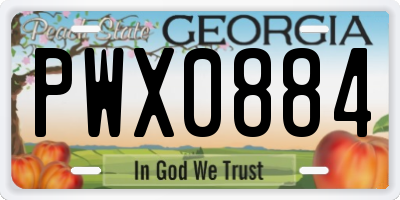 GA license plate PWX0884