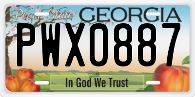 GA license plate PWX0887