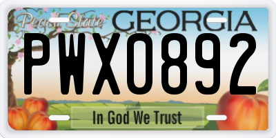 GA license plate PWX0892