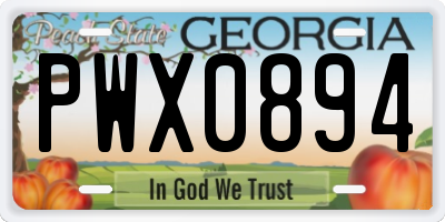 GA license plate PWX0894