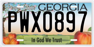 GA license plate PWX0897
