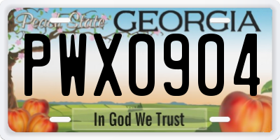 GA license plate PWX0904