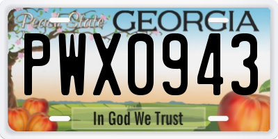 GA license plate PWX0943