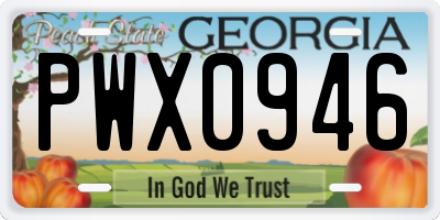 GA license plate PWX0946