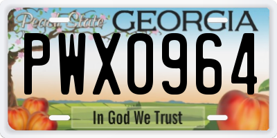 GA license plate PWX0964