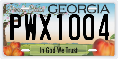 GA license plate PWX1004