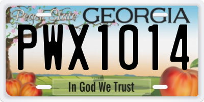 GA license plate PWX1014