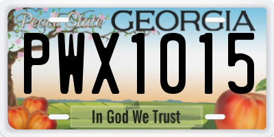 GA license plate PWX1015