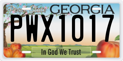GA license plate PWX1017