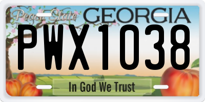GA license plate PWX1038