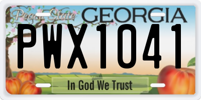 GA license plate PWX1041