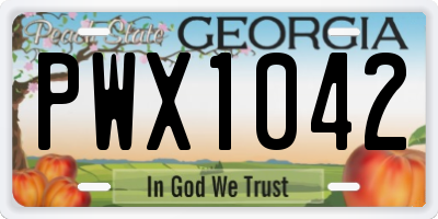 GA license plate PWX1042