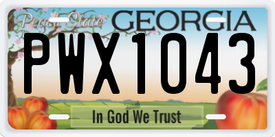 GA license plate PWX1043