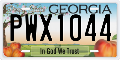 GA license plate PWX1044