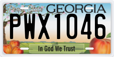 GA license plate PWX1046