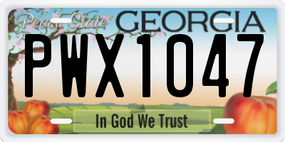 GA license plate PWX1047