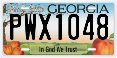 GA license plate PWX1048