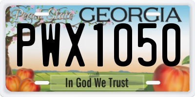 GA license plate PWX1050
