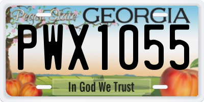 GA license plate PWX1055