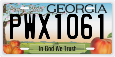 GA license plate PWX1061