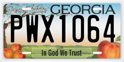 GA license plate PWX1064