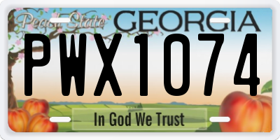 GA license plate PWX1074