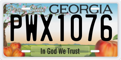 GA license plate PWX1076
