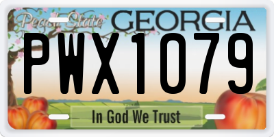 GA license plate PWX1079