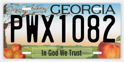 GA license plate PWX1082