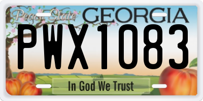 GA license plate PWX1083
