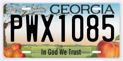 GA license plate PWX1085