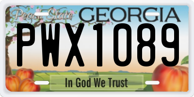 GA license plate PWX1089
