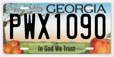 GA license plate PWX1090