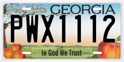 GA license plate PWX1112